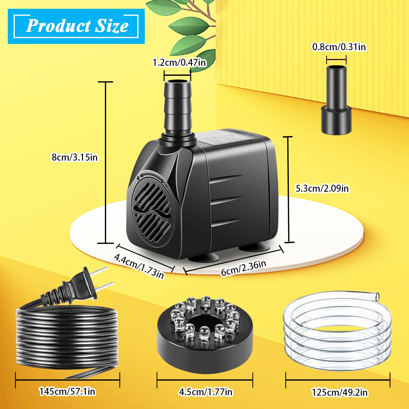 pamaner submersible pump adjustable flow knob enables customized water movement
