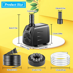 pamaner submersible pump adjustable flow knob enables customized water movement