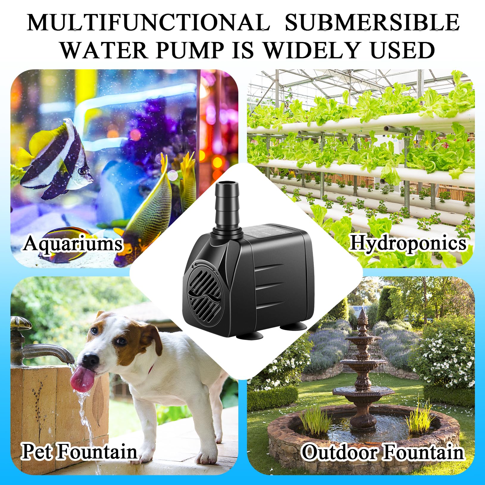 pamaner submersible pump supports hydroponics and statuary water effects