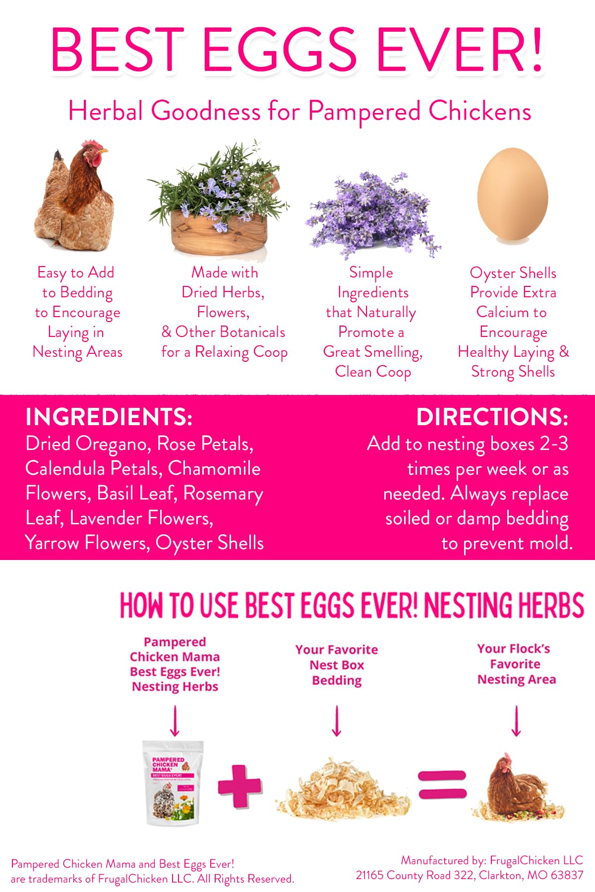 Pampered Chicken Mama chickens-snacking herbs promote natural foraging enrichment