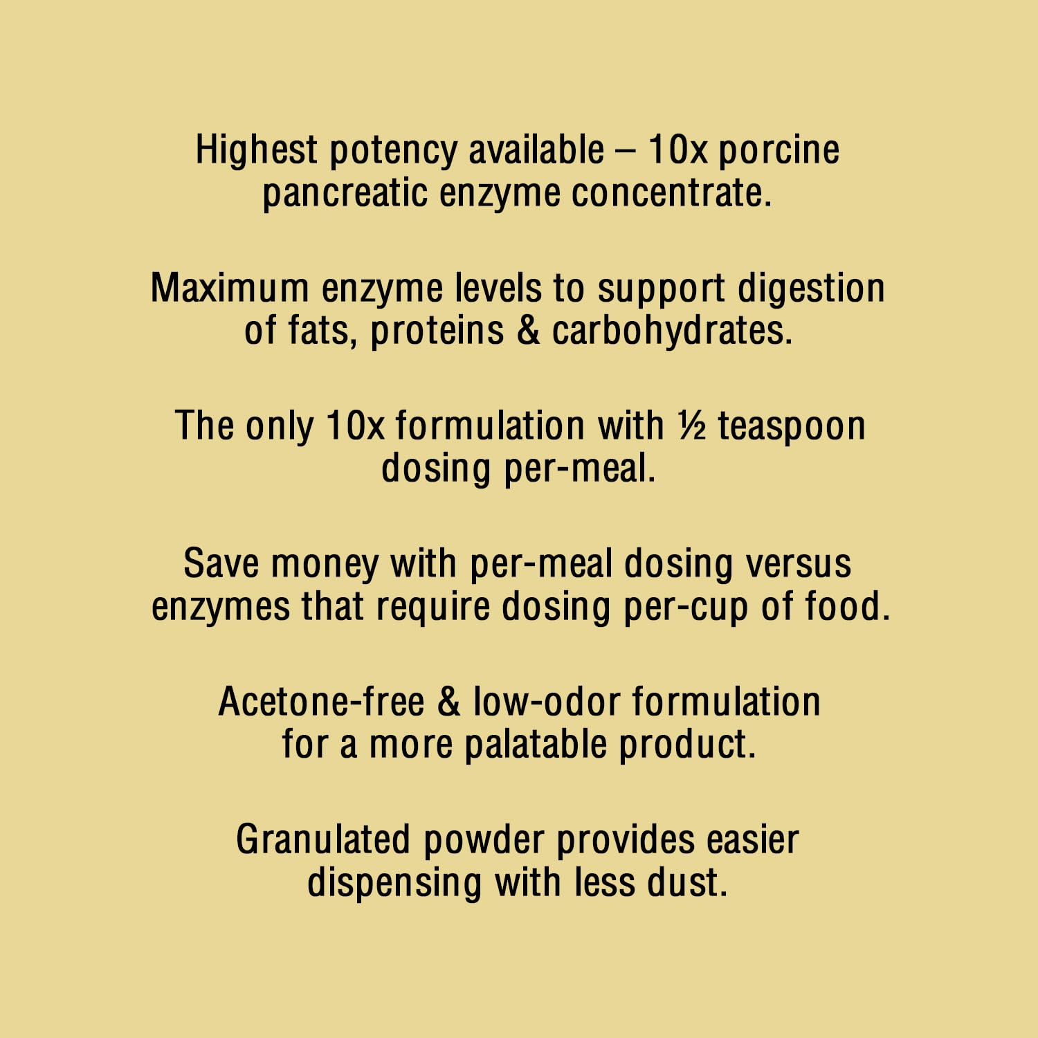 Pan-tenex dose spoon meal illustrates per-meal dosing to reduce waste.