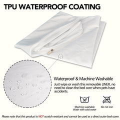 Panabana dog bed liner with full-wrap zipper in use.