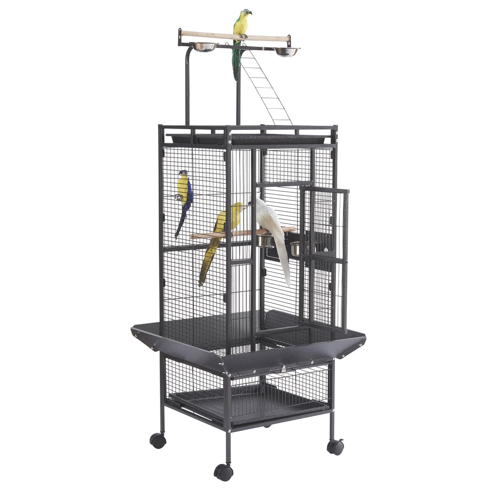 Panana large bird cage front view showing ample interior space for active birds.