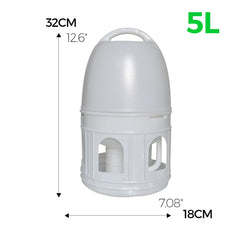 Panchitalk pigeon water dispenser front view emphasizes easy monitoring and quick refill.