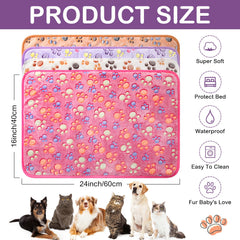 Panelee paw-print brown waterproof blanket protects furniture from spills