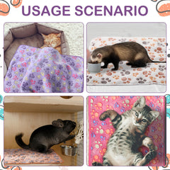Panelee paw-print purple waterproof blanket guards moisture while blending with home decor