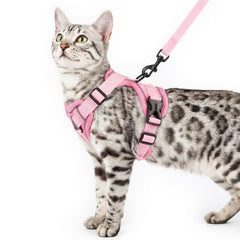 Pangdi cat harness escape-proof vest pink XXL shown securing outdoor adventures
