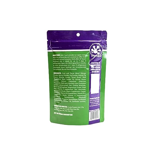 Pangea Fruit Mix closeup shows fig bits and crunchy bug protein for variety.