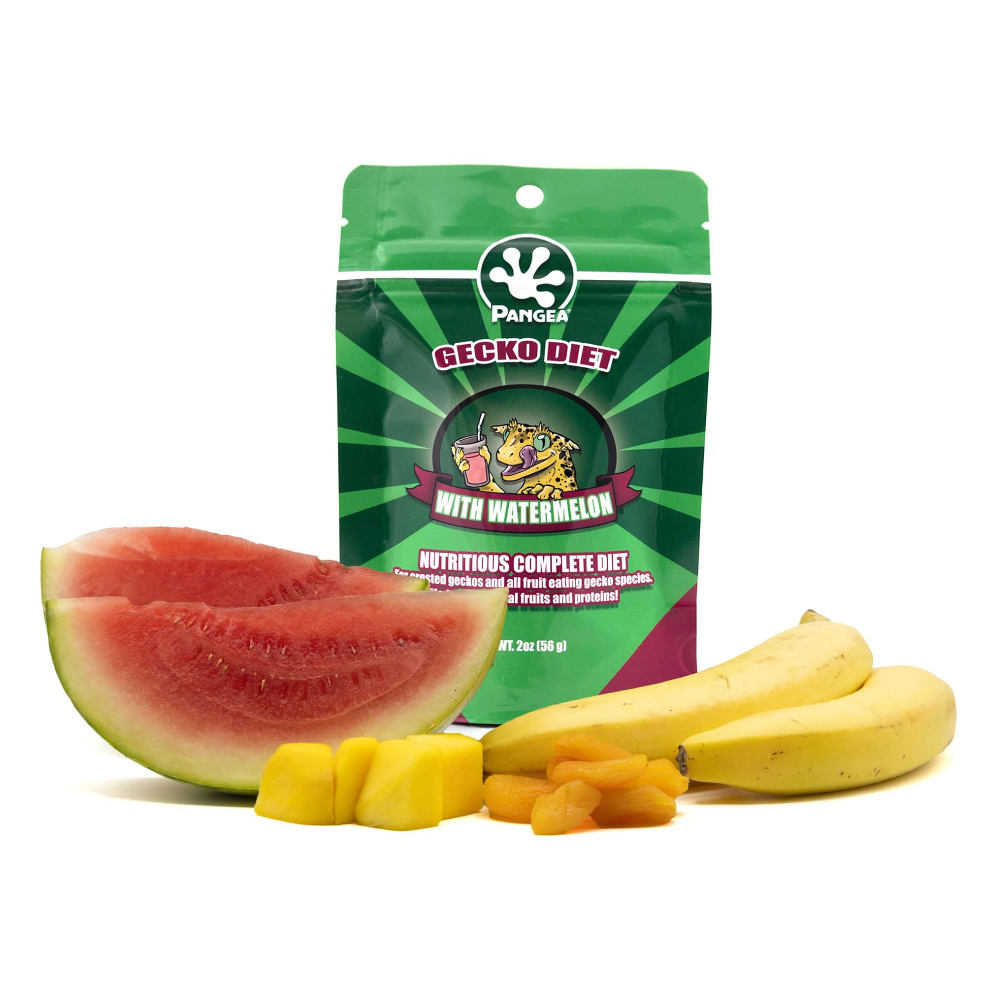 Pangea Gecko Diet presentación: alimento con alto contenido de frutas y sabor natural.