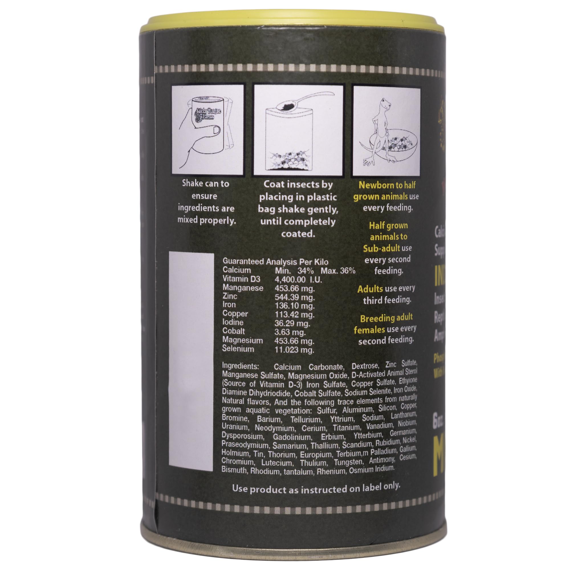 Pangea Miner-All coating insects image showing micro-fine powder for easy absorption and feeding