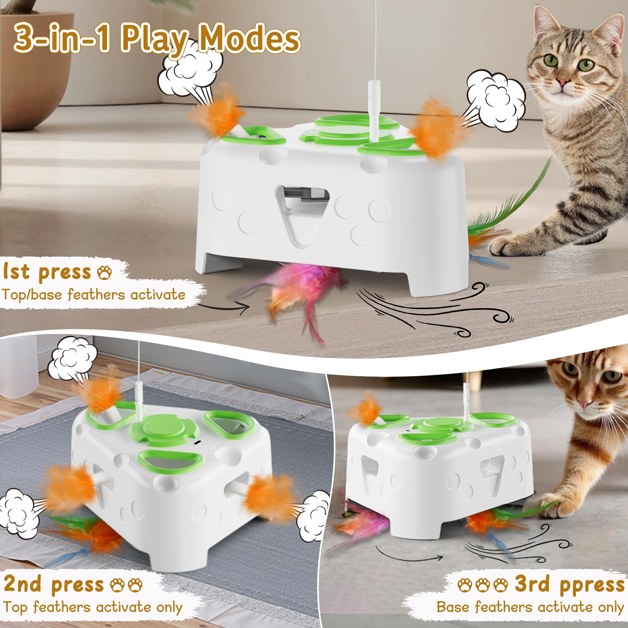 PANRIO 3in1 flying-bird with wand invites hunting-like play and bonding.