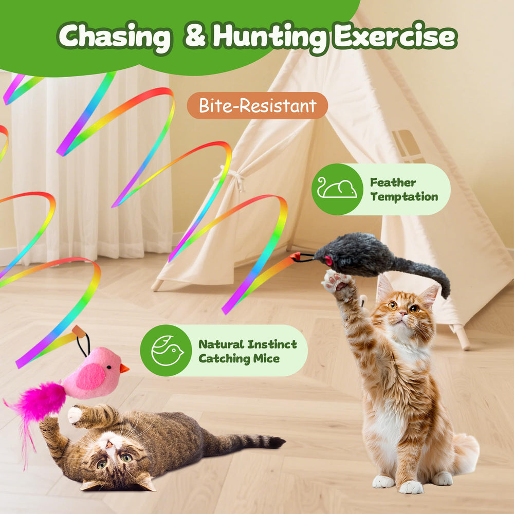 PANRIO Ribbon wand on the toy enables versatile solo or interactive sessions.