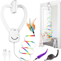 PANRIO interactive cat toy in motion showing 360-degree rotation for indoor play