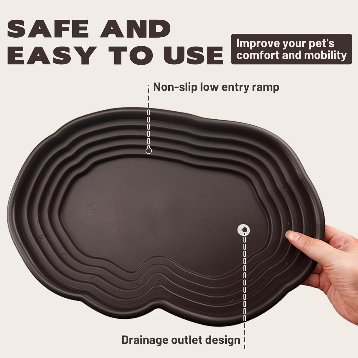 Pansente cleaning brush keeps turtle habitat tidy and hygienic.