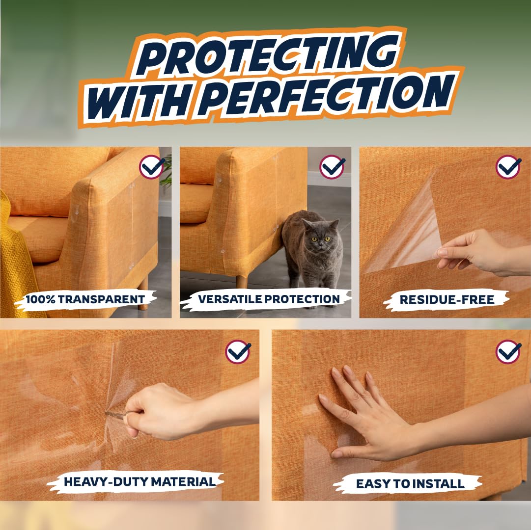 Panther Armor clear adhesive sheets on a chair blend with decor.