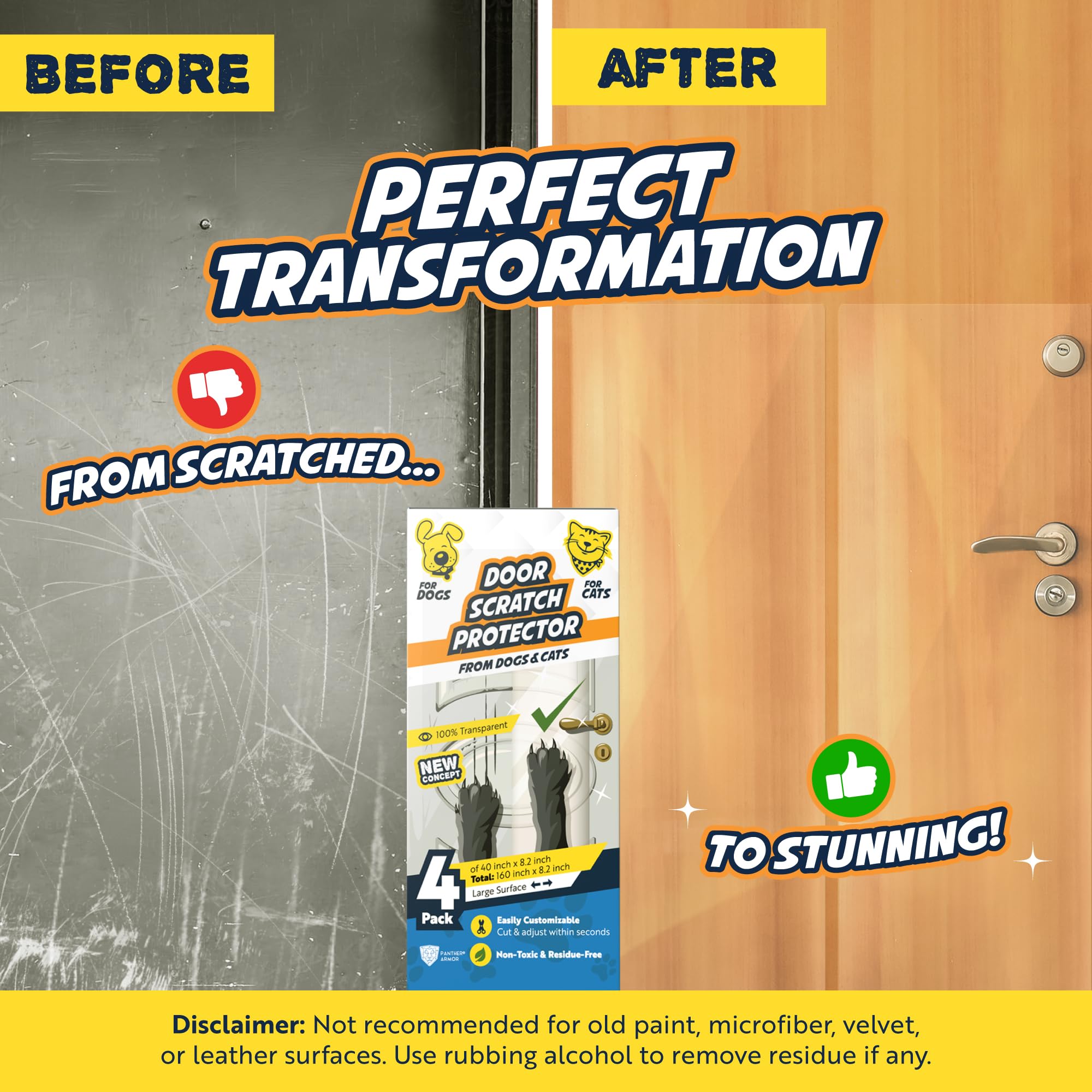 Panther Armor door protector on surface enables easy scratch defense