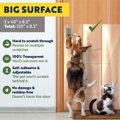 Panther Armor transparent film on door blends with decor while guarding against scratches