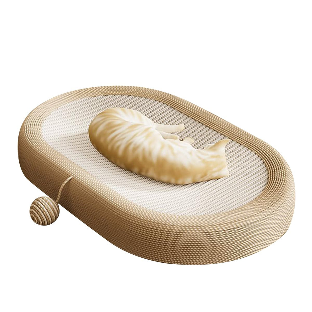 Panup sisal cat scratcher 24-inch lounge with edges for secure, relaxed lounging.