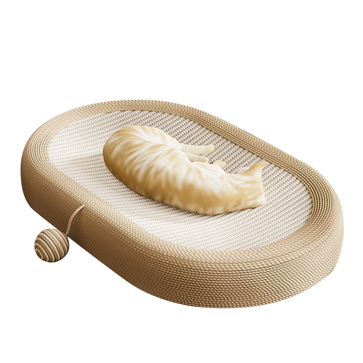 Panup sisal cat scratcher 24-inch lounge with edges for secure, relaxed lounging.