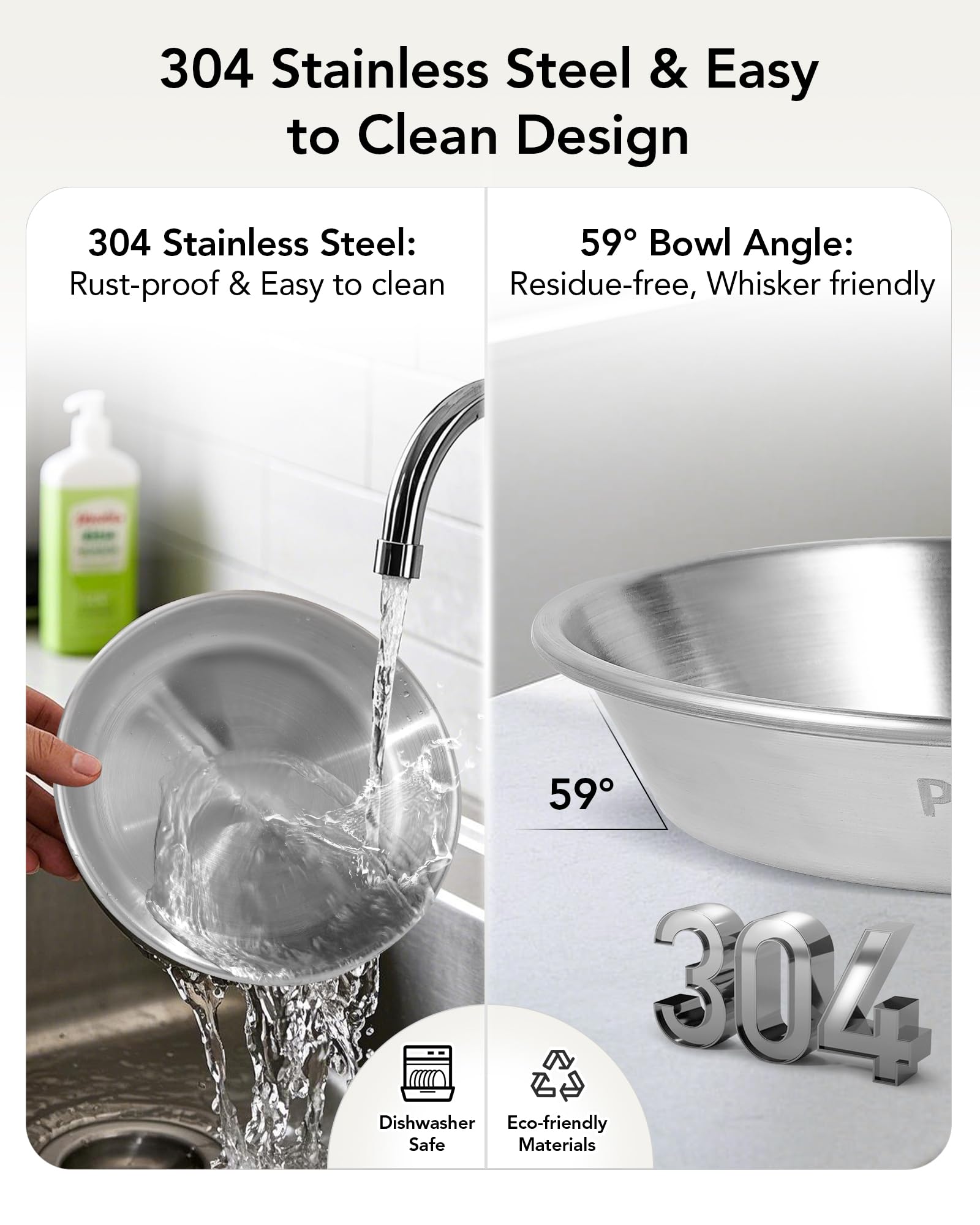 PapiCola non-slip silicone feet keep bowls steady during meals.