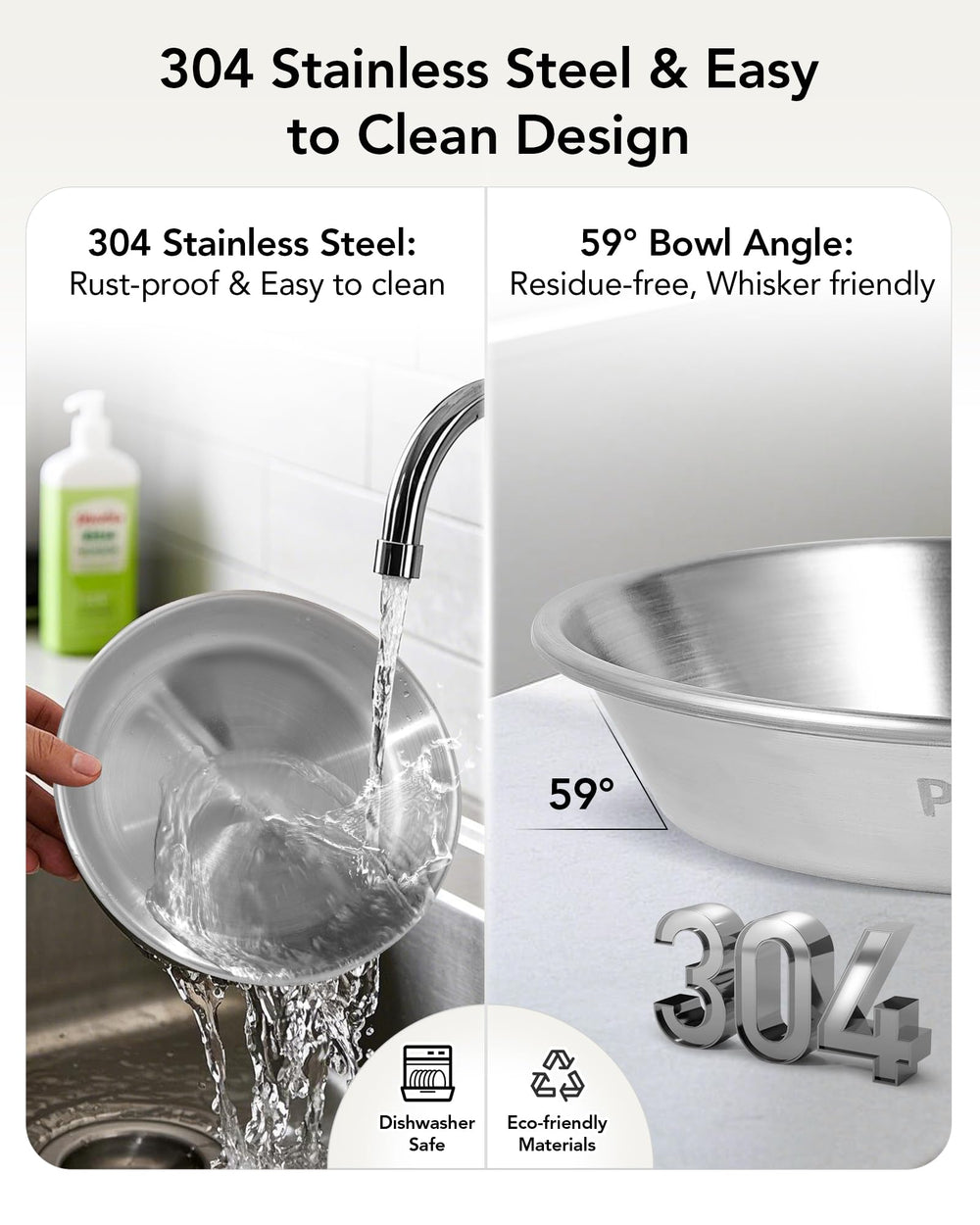 PapiCola non-slip silicone feet keep bowls steady during meals.