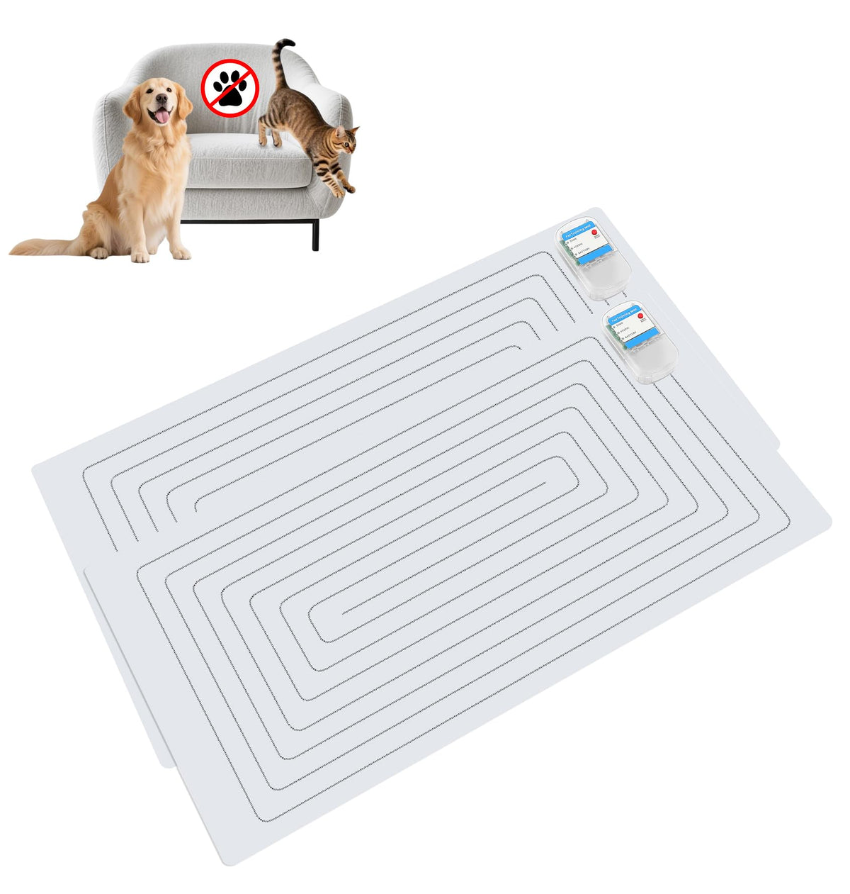 PAPARELA scat shock mat setup in kitchen area for training sessions