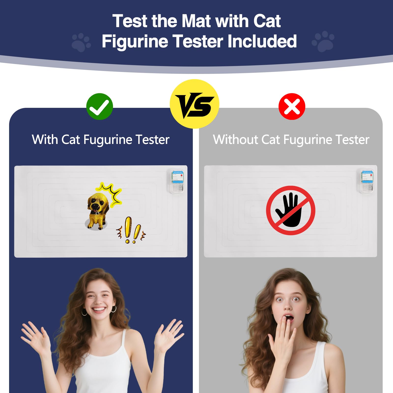 PAPARELA Scat Shock Mat tester with dog figurines for testing