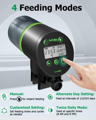 Papettly automatic fish feeder feeding ring image shows precise portions and cleaner tanks