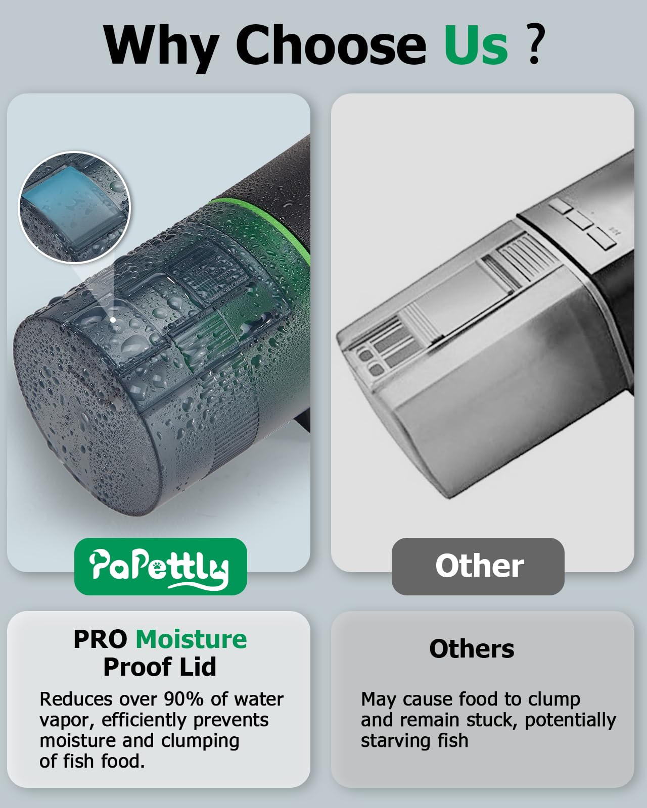 Papettly automatic fish feeder in-tank usage captures handy setup for busy days