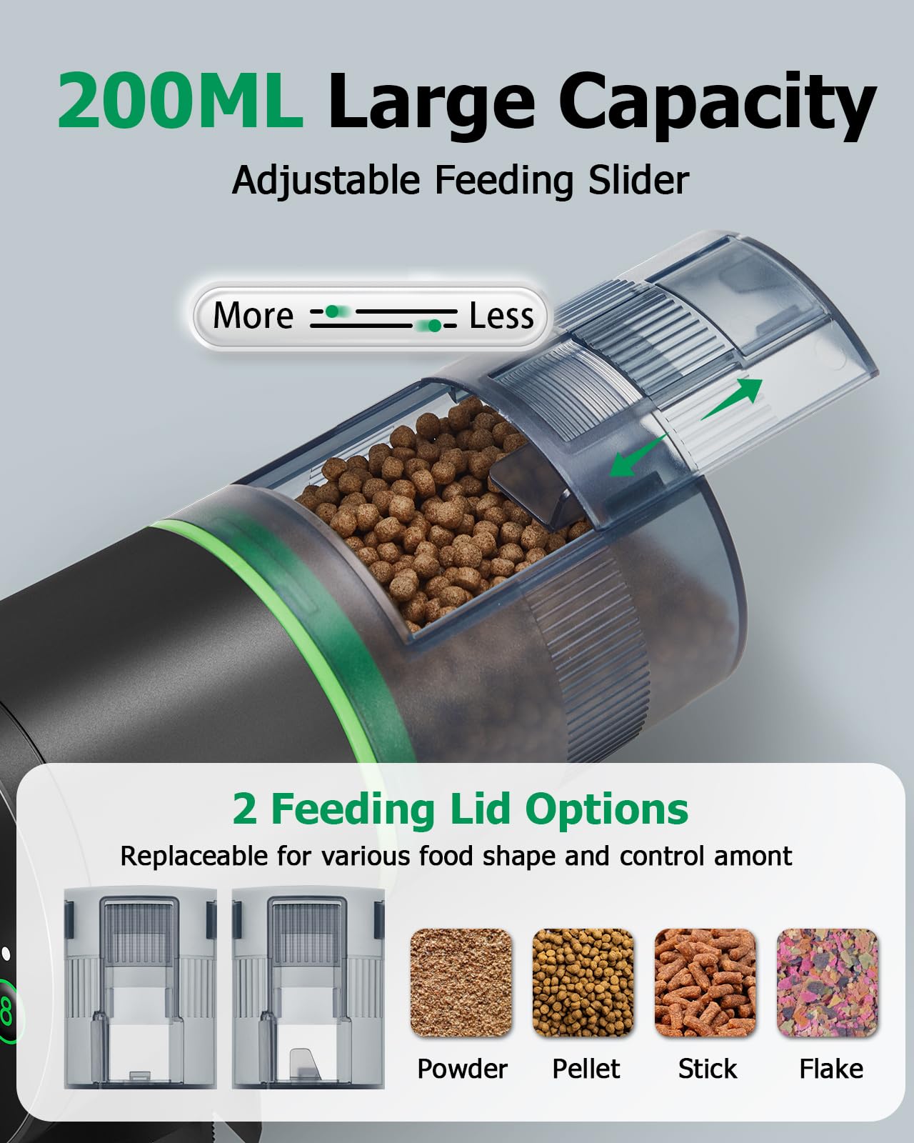 Papettly automatic fish feeder lid closeup shows moisture-proof seal keeping food dry