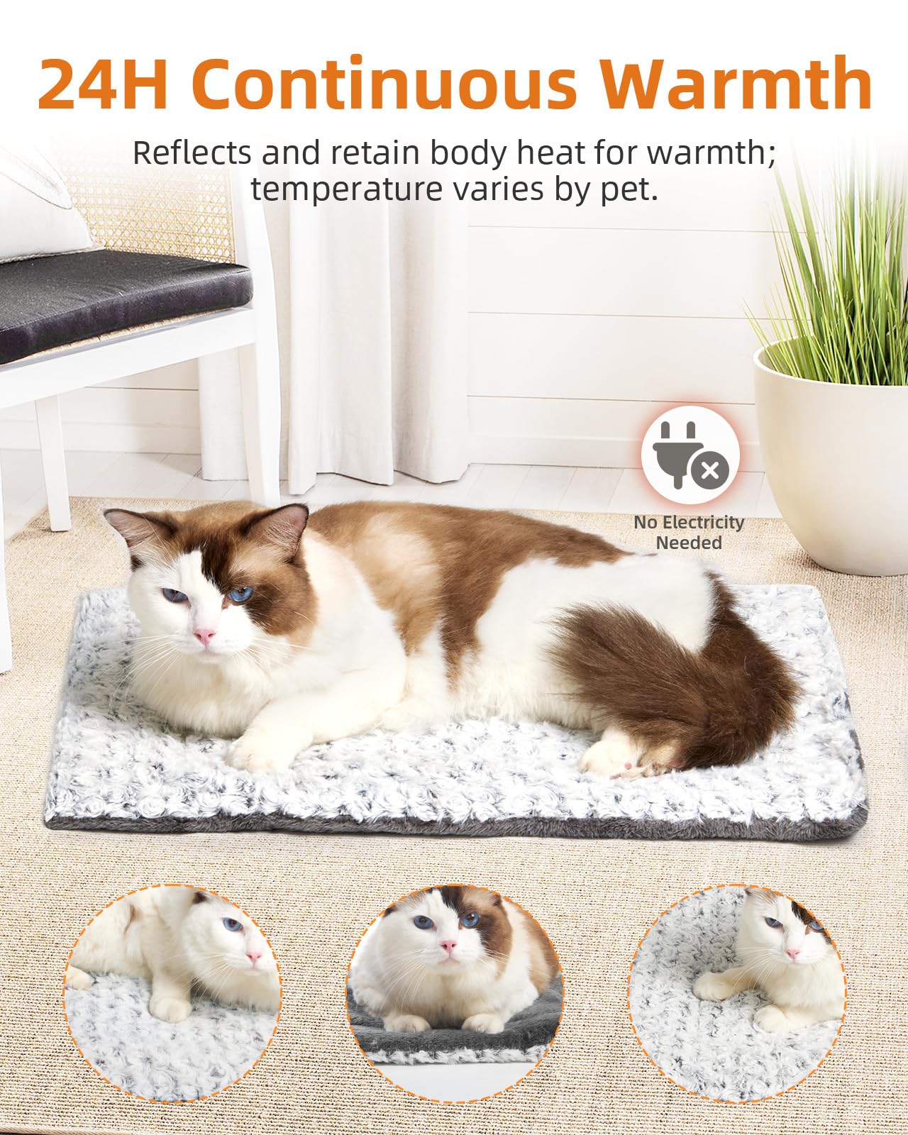 Papettly cama autocalentable con terciopelo rosado y felpa polar ártica cálida