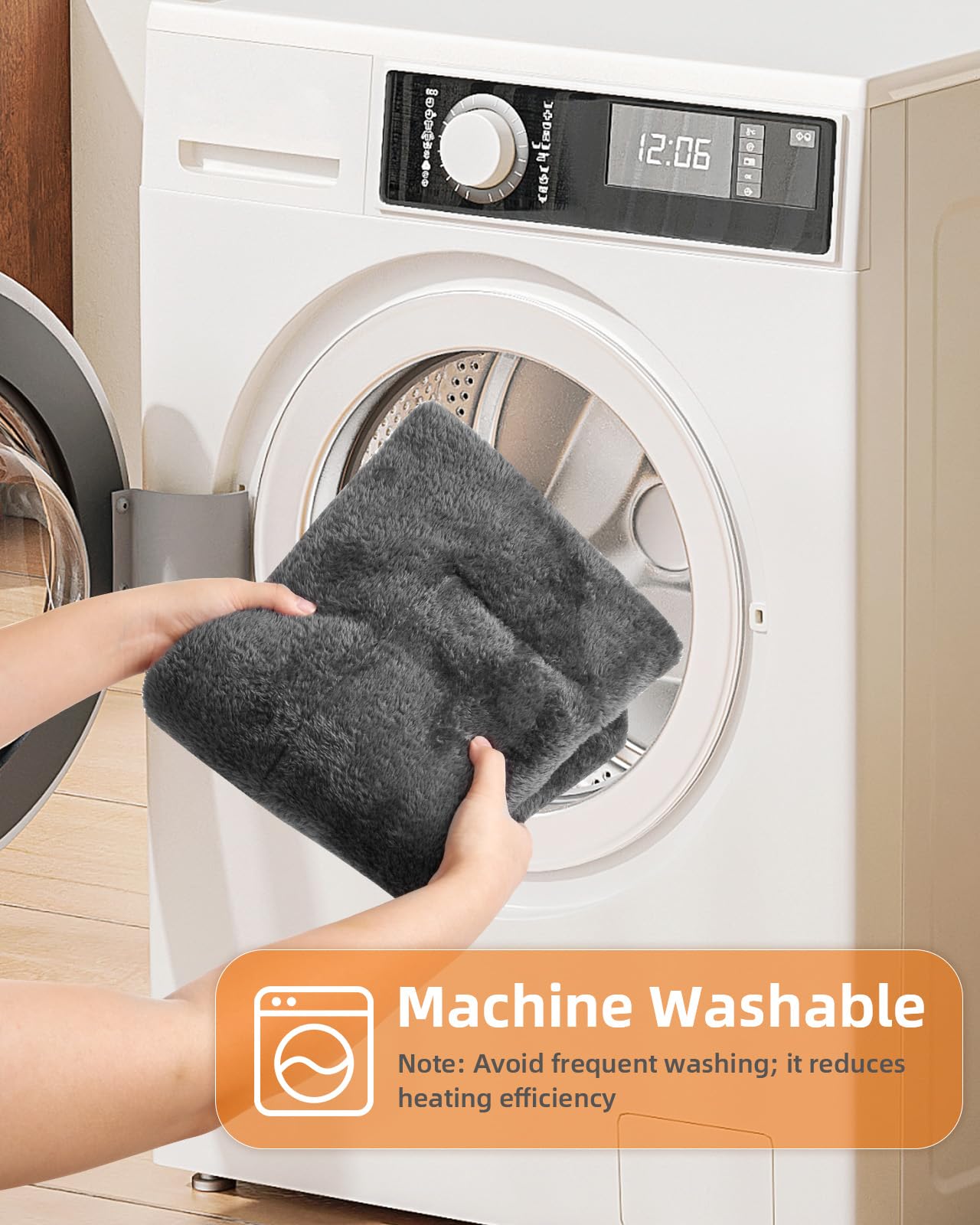 Papettly machine-washable self-heating cat bed image showcasing easy cleaning