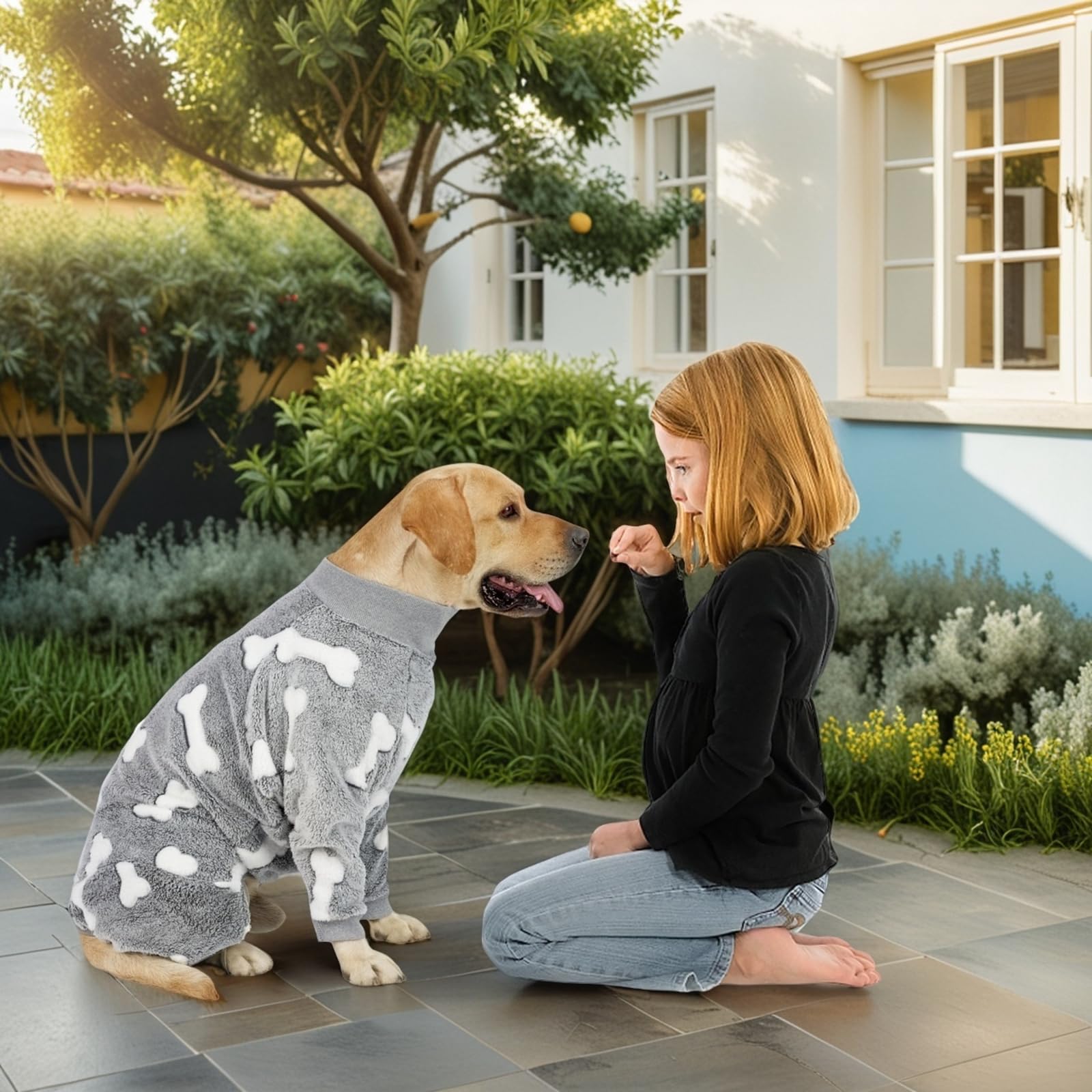 PAPIAMEN dog pajamas provide gentle coverage suitable for post-surgery recovery.