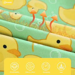 PAPIAMEN Funny Duck Dog Pajamas yellow duck-face close-up with breathable fleece.