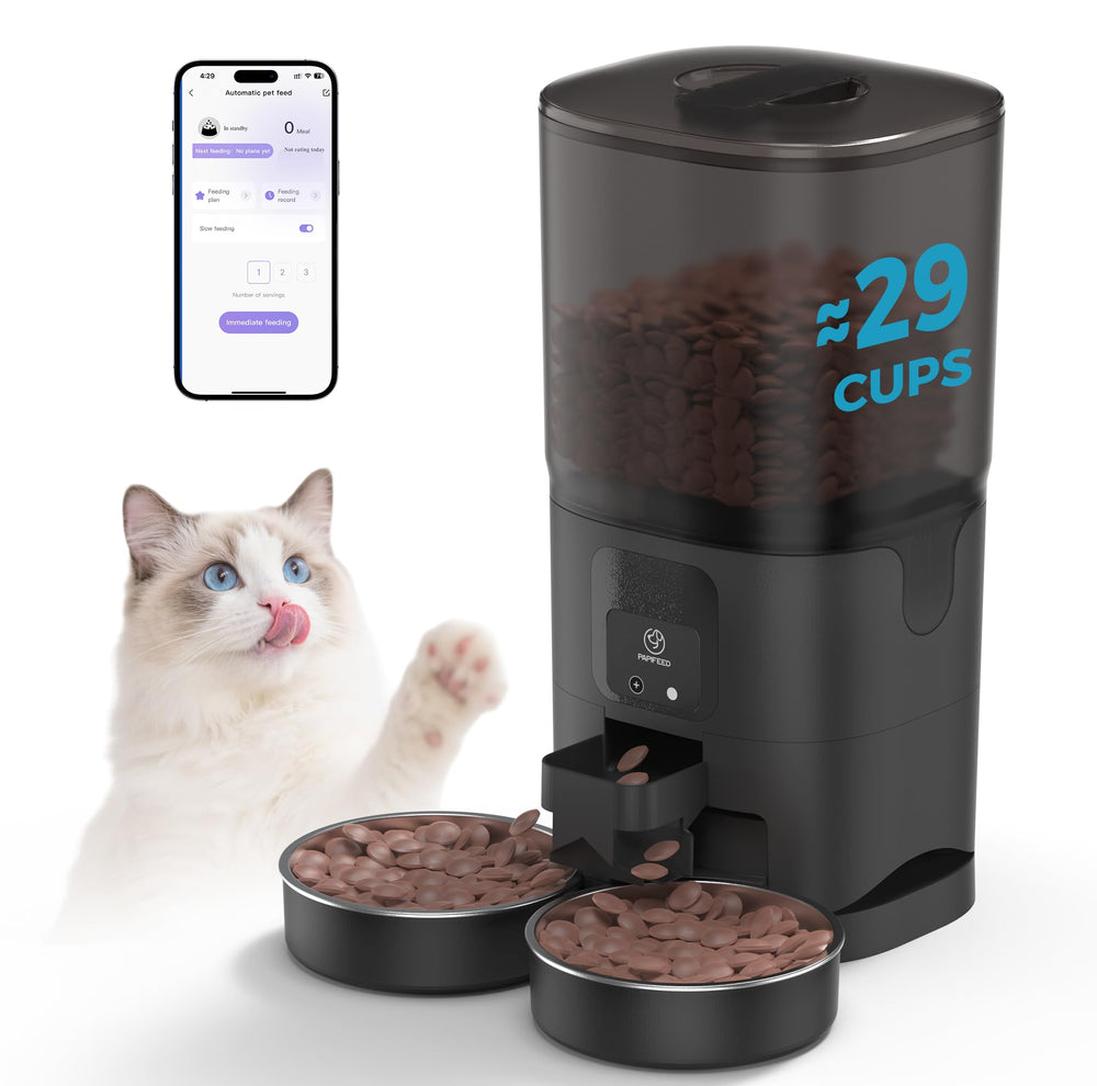 PAPIFEED 7L feeder with WiFi setup for quick remote feeding control.