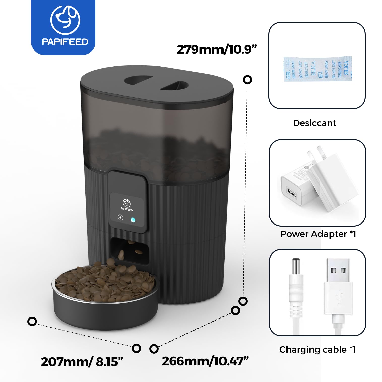 PAPIFEED battery backup ensures feeds during power outages.