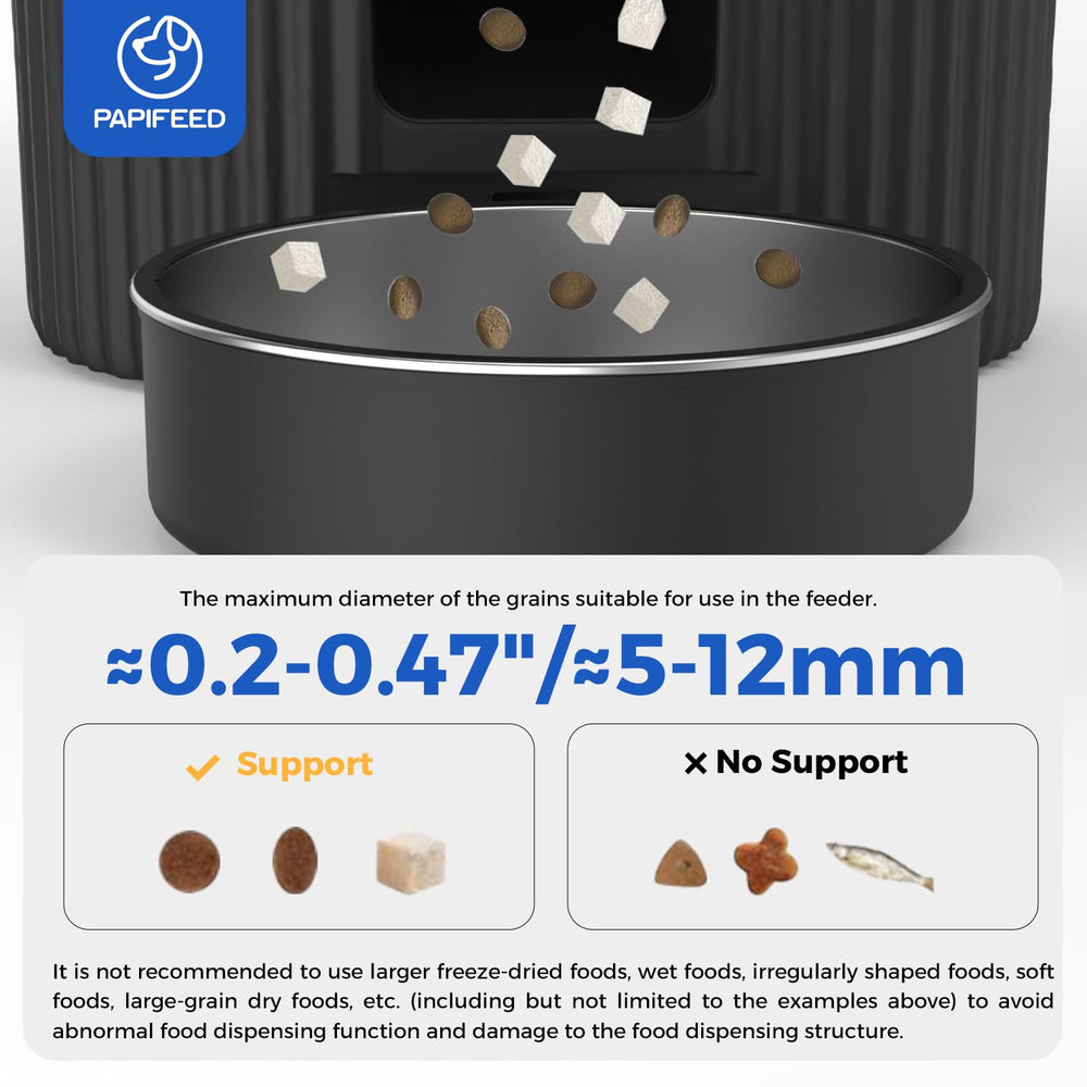 PAPIFEED automatic cat feeder compact design fits small spaces.
