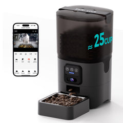 PAPIFEED automatic feeder front view highlights compact design for hands-free feeding control.