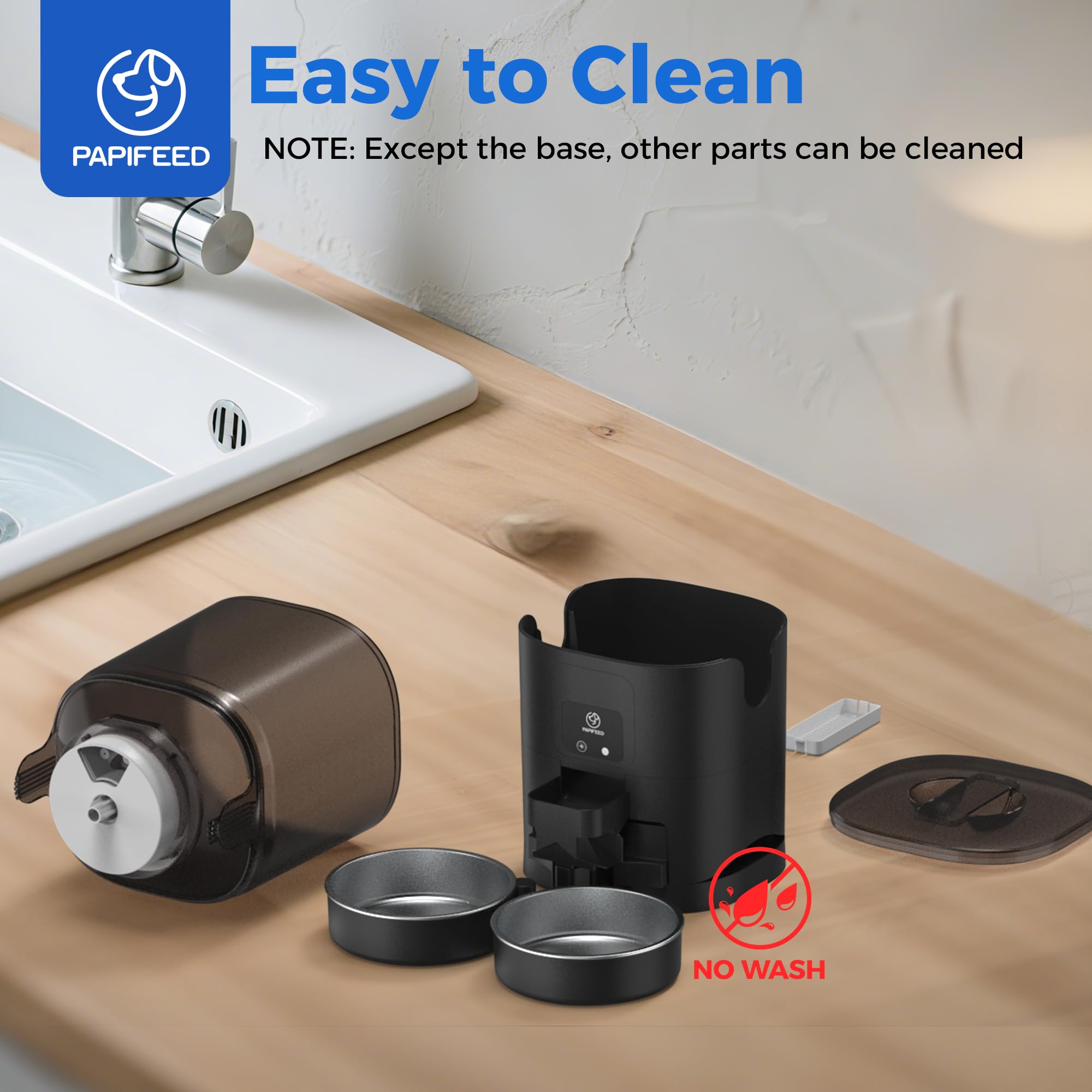 PAPIFEED detachable bowls are dishwasher-safe for easy cleaning.
