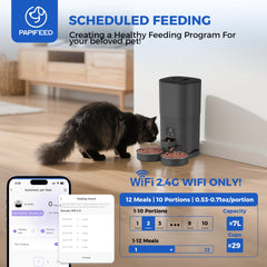 Papifeed dual bowls for two cats enable fair feeding in multi-pet homes.