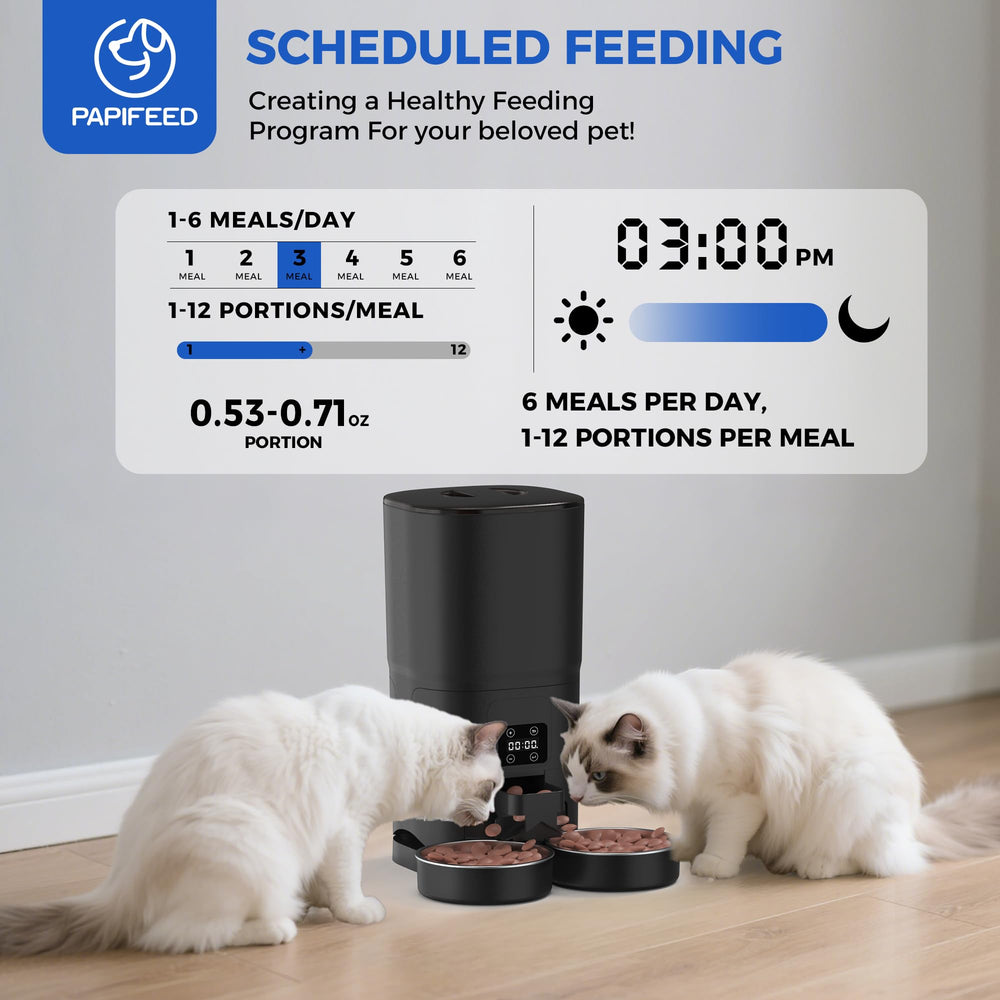PAPIFEED dual stainless steel bowls for hygienic pet dining