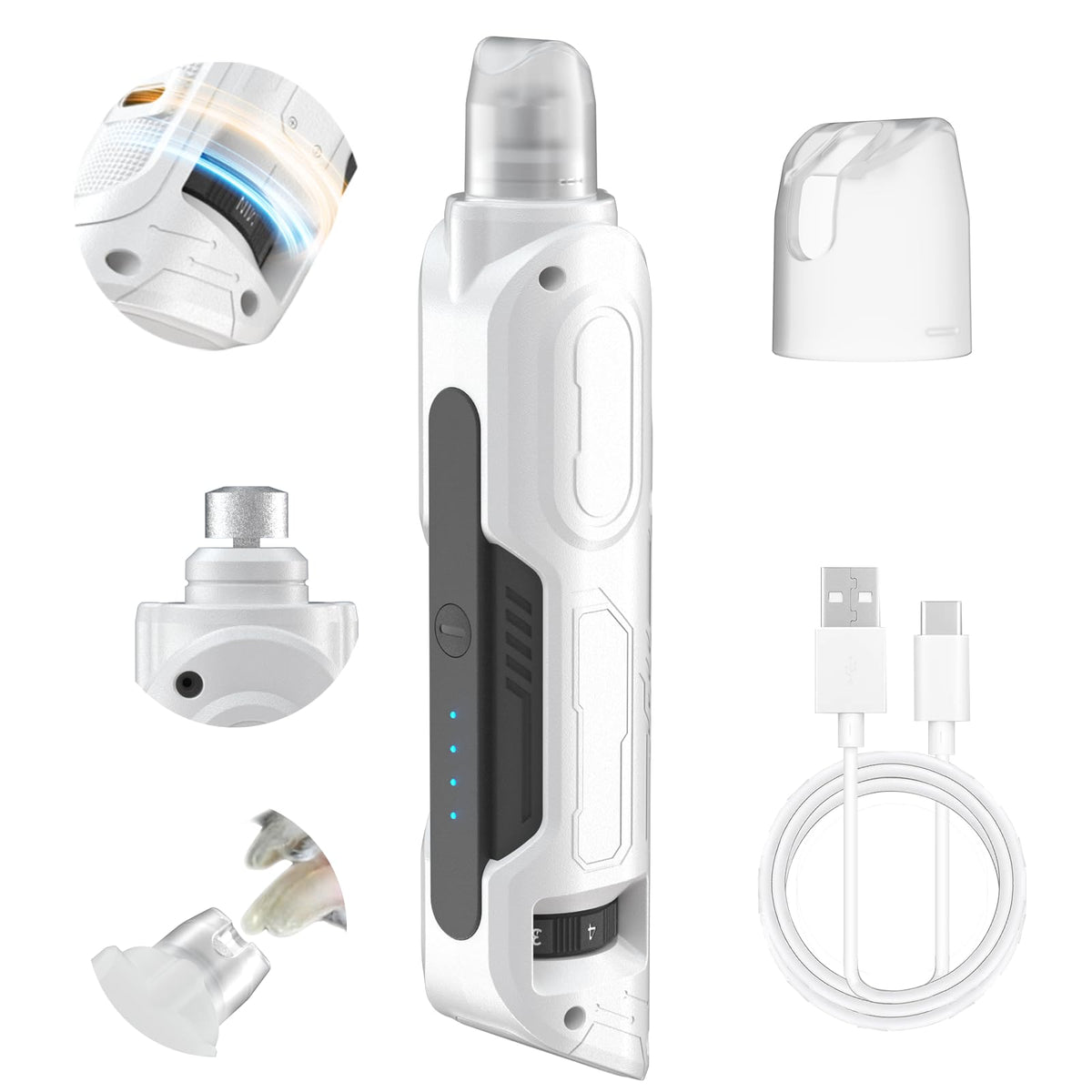 PAPIFEED high torque nail grinder front view shows compact handling for efficient home grooming