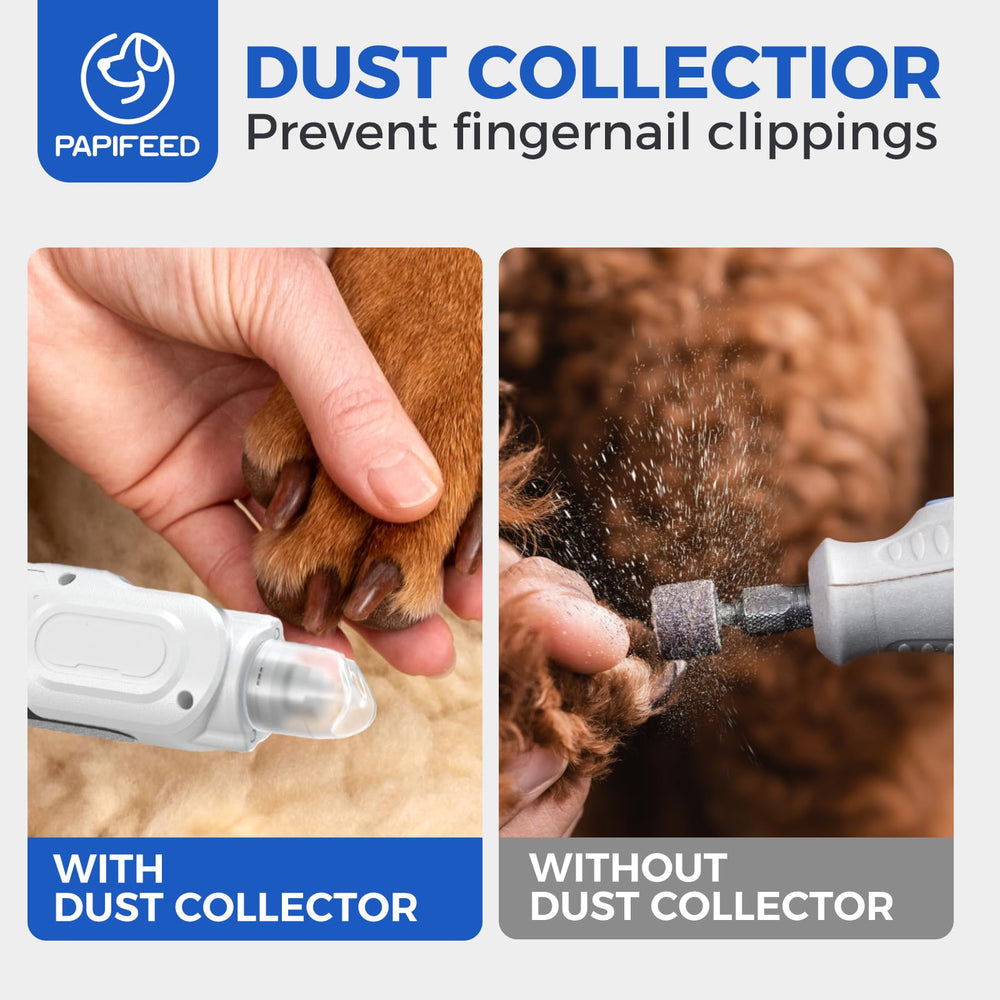 PAPIFEED dual LED lights illuminate the nail bed for precise grinding and safety