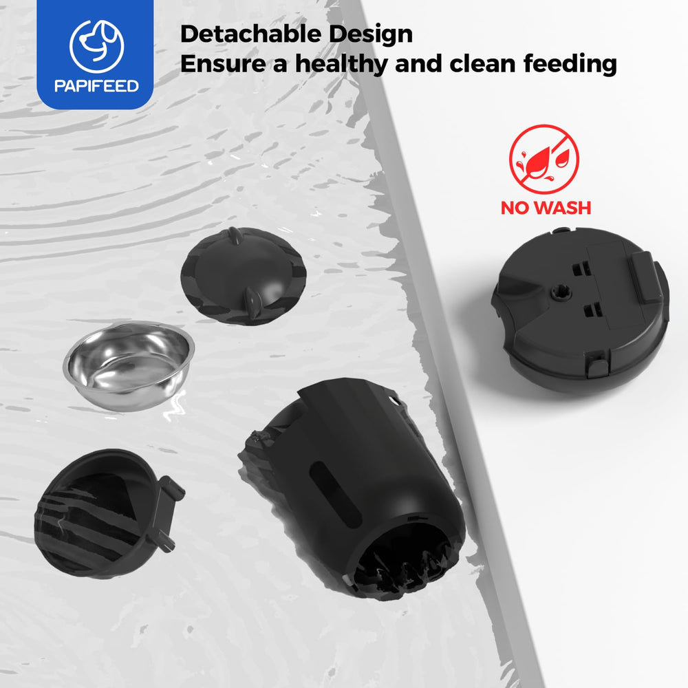 PAPIFEED knob-cover design prevents pets from stealing food