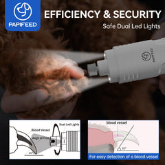 Carga por USB de PAPIFEED para recargar y continuar sin interrupciones.