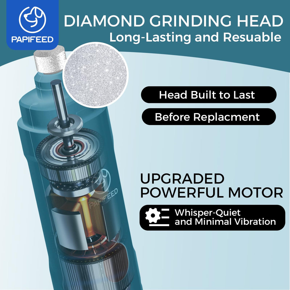 PAPIFFEED Pet Nail Grinder dual LED lighting, enhances precision while trimming