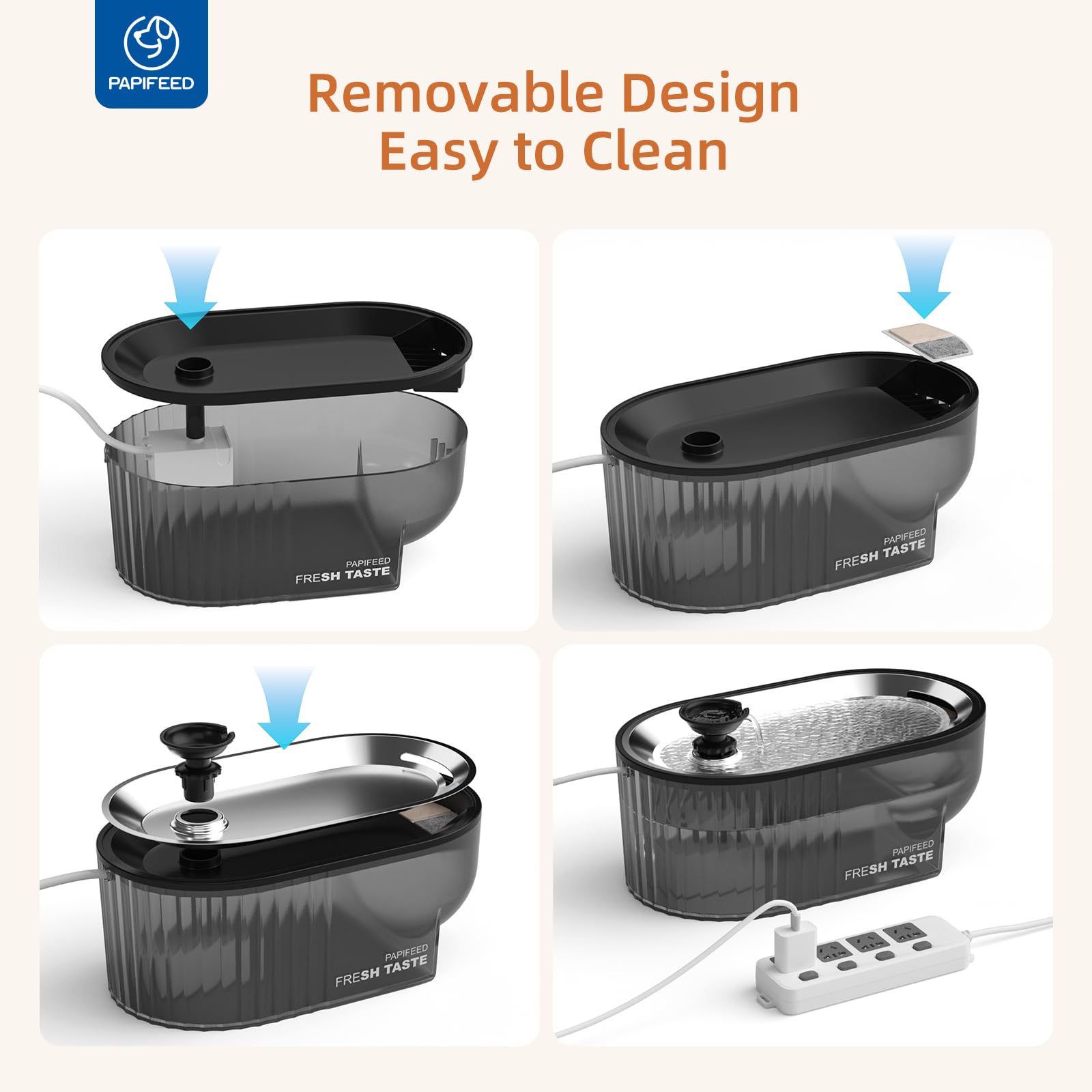 PAPIFEED stainless steel bowl is BPA-free and easy to clean