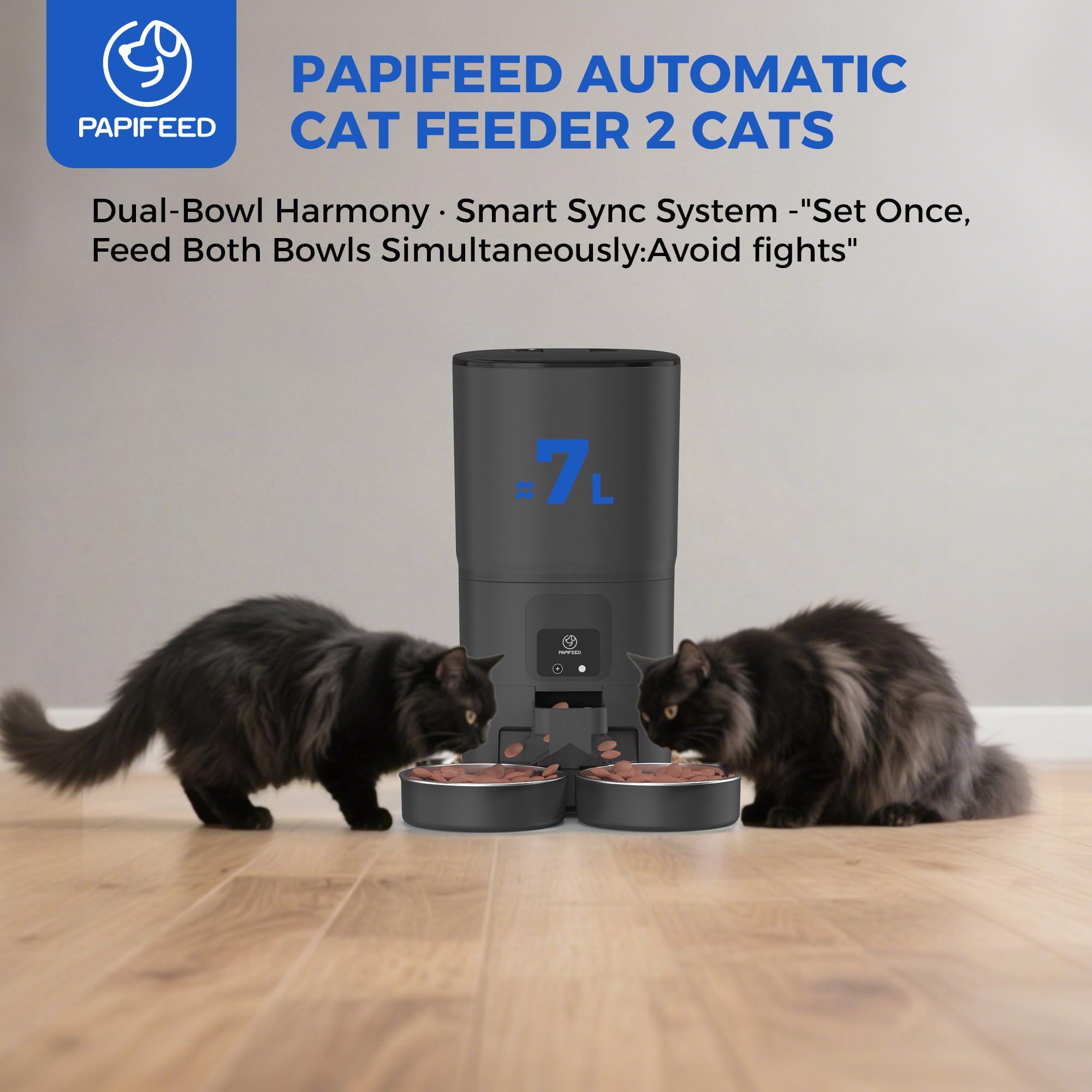 Papifeed wifi app control enables remote feeding and monitoring for busy owners.