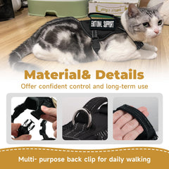 Papipets soft-padded vest distributes pressure to reduce neck strain during walks.