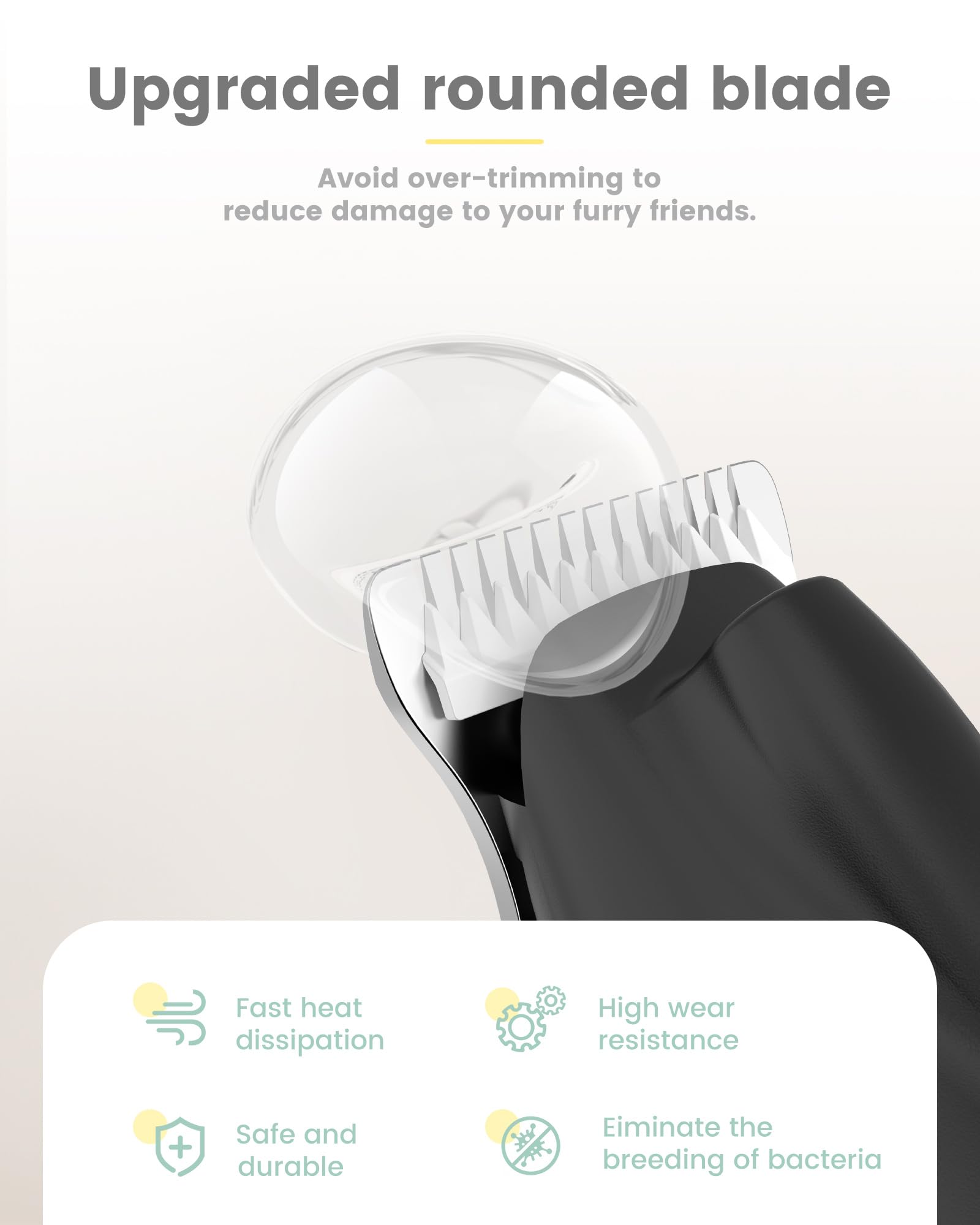 PAPMINI blades combine ceramic and stainless steel for sharp grooming.
